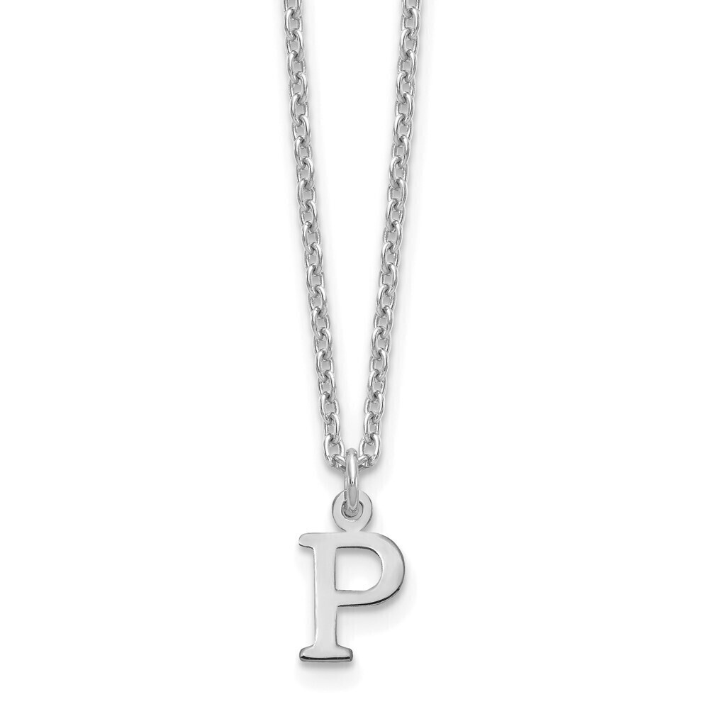 Kazi Luxury Sterling Silver Rhodium-plated Cutout Letter P Initial Necklace